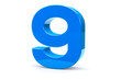 © Ivanc7 - 3D Shiny and Metal Isolated Number Nine 9 Symbol.