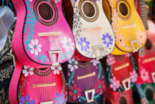 Background Of Colorful Mexican Guitars