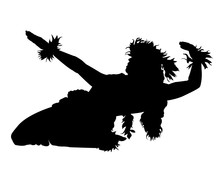 A Silhouette Of A Female Hula Dancer