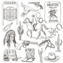Hand Drawn Wild West Collection