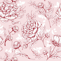 Wall Mural - Luxury peonies