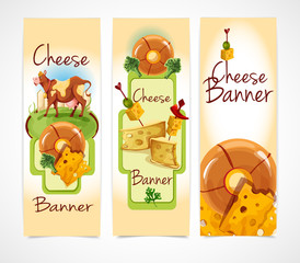 Canvas Print - Cheese banners vertical