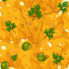 Canvas Print - Cheese seamless pattern