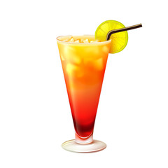 Sticker - Tequila sunrise cocktail realistic