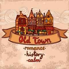 Sticker - Sketch city background