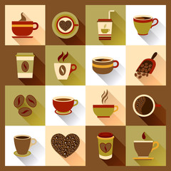 Sticker - Coffee cup icons 