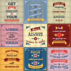 Wall Mural - Success quotes set colored