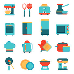 Wall Mural - Kitchen appliances icons set