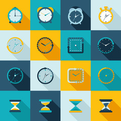 Canvas Print - Clock icon flat set