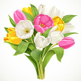 Fototapeta Tulipany - Bouquet of white tulips