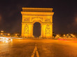 L'arc de triomphe nocturne, Paris, France