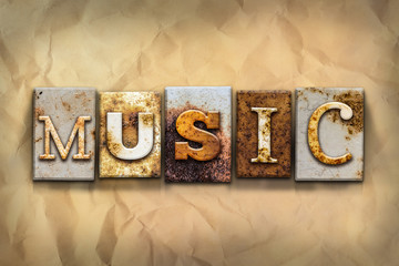 Canvas Print - Music Concept Rusted Metal Type