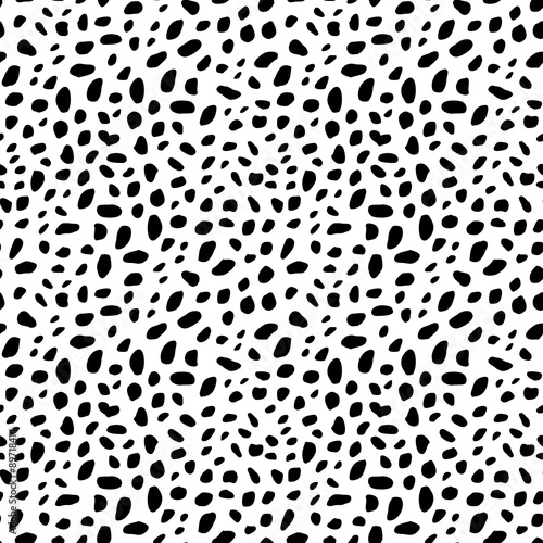 Abstract Animal Skin Background Black And White Spots Texture