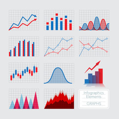 Set of charts, infographics elements.