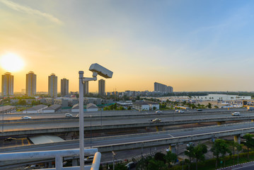 Traffic monitoring with CCTV.