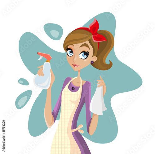 Casalinga intenta a pulire casa buy this stock vector and explore ... Pulire la casa