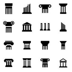 Wall Mural - Vector black column icon set