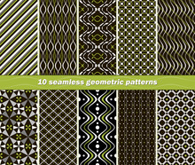 10 Seamless Abstract Geometric Contrasting Patterns