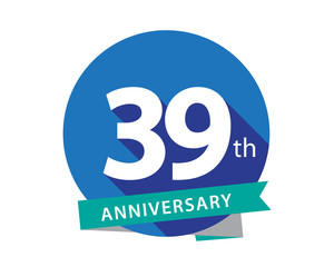 39 Anniversary Blue Circle Logo