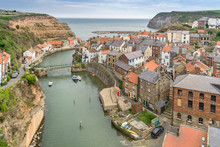 Staithes The Coastal Village On The North East Coast Of Yorkshire