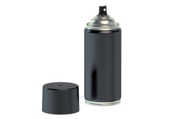 black spray paint can