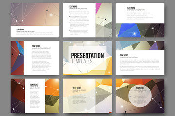 Wall Mural - set of 9 vector templates for presentation slides. abstract