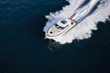 Luxurious Yacht Cruising Through The Sea