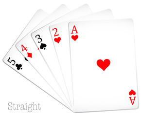 Poster - Poker card in straight hand