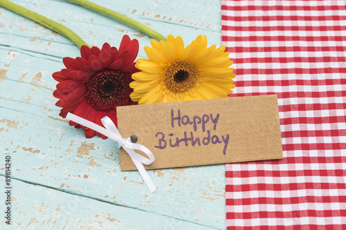 Happy Birthday Card With Flowers At Country Style Buy This Stock Photo And Explore Similar Images At Adobe Stock Adobe Stock