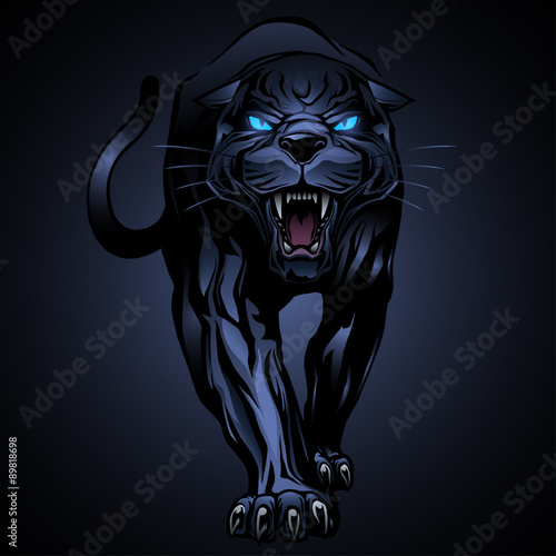 Valokuva  Black panther illustration