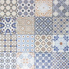 Naklejka na meble Old ceramic tiles patterns background in the park public