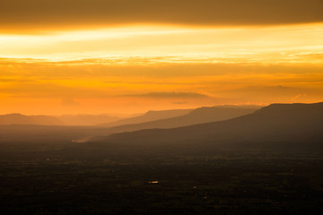 Wall Mural - sunset in the mountain