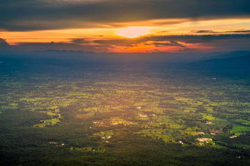 Wall Mural - sunset in the mountain