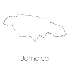 Naklejka na meble Country Shape isolated on background of the country of Jamaica