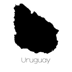 Wall Mural - Country Shape isolated on background of the country of Uruguay