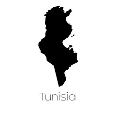 Wall Mural - Country Shape isolated on background of the country of Tunisia