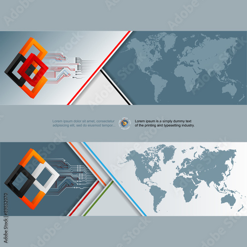 Abstract Graphic Design Web Banner Header Layout Template Set