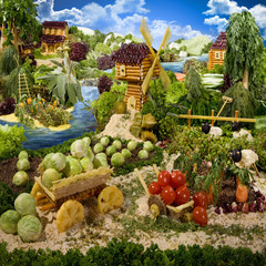 Village made from food