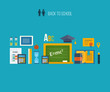 Back to school flat icons design.