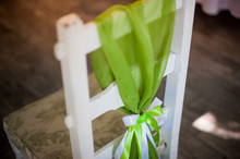Green Apple Decor On Wedding Chair