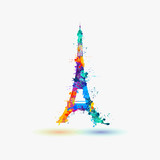 Fototapeta Boho - Silhouette of Eiffel tower