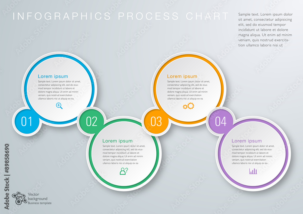 Infographic Vector Background 4-Step Process Stock Vector | Adobe Stock