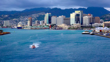 View Honolulu From Cruiseship Leaving Harbor