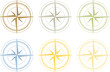 Vector set of colorful wind rose