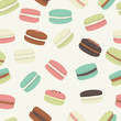 Seamless pattern with colorful macaroon. Vector illustration.