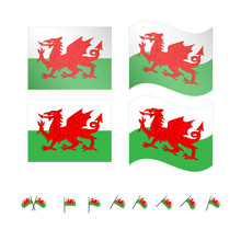 Wales Flags EPS 10