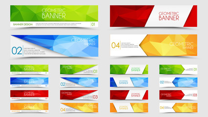 big set of geometric polygonal banners