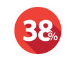 38 percent discount sale red circle