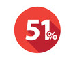 51 percent  discount sale red circle