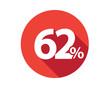 62 percent  discount sale red circle